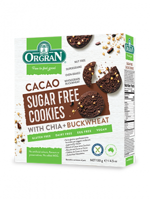 Orgran Sugar Free Chia & Buckwheat Cookies 130g