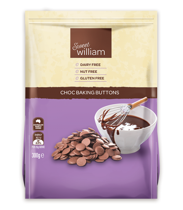 Sweet William Choc Baking Buttons 300g